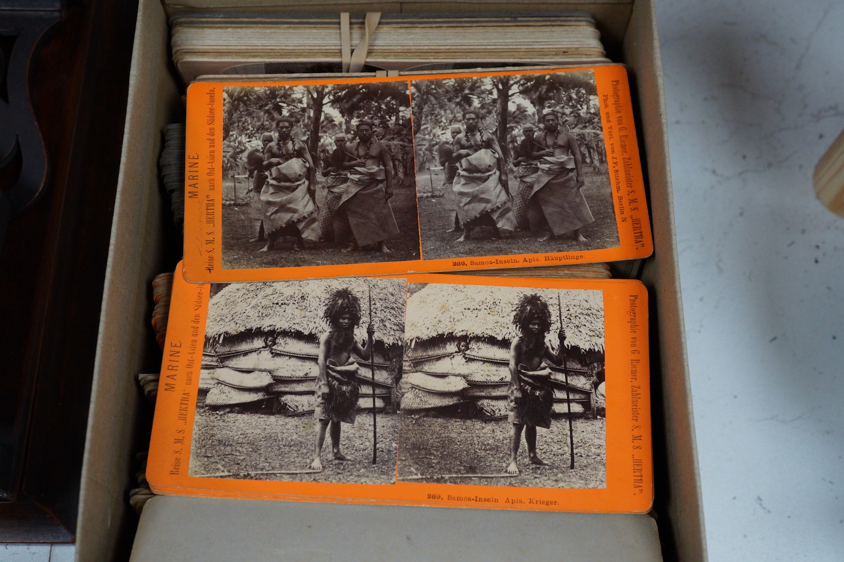 Victorian walnut stereoscopic viewer and cards and a Zeiss Ikon viewer and slides